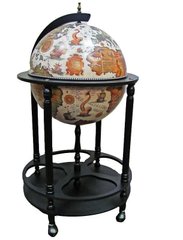 Глобус-бар напольный на 4-х ножках 42 см сфера, бежевый-черный (50 x 50 x 90 см) 42003W-B