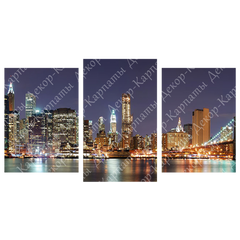 Модульная картина на 3 части "Нью-Йорк" (55 x 100 см) G-226, 55 x 100, от 51 до 100 см