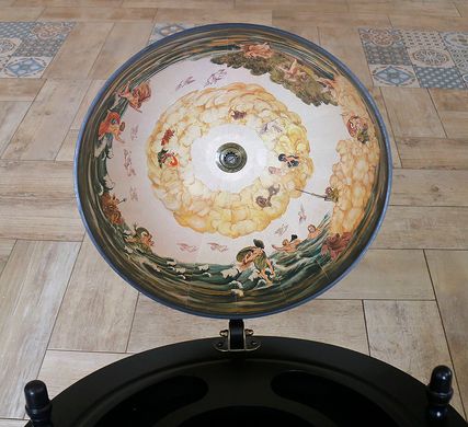 Глобус-бар со столиком 42 см сфера, бежевый-черный (81 x 51 x 91 см) 42004W-B