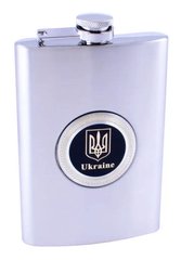 Фляга из пищевой нержавеющей стали (266мл/ 9oz.) Герб Украины NS-9A
