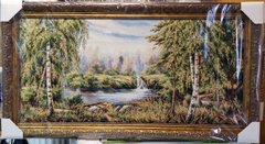 Гобеленовая картина с люрексом "Лодочка у реки" (48 x 88 см) GB025