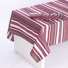 Комплект столовий "Тіффані" червоний (скатертина + 6 серветок) (190 x 140 см) 163-22-00tiffred