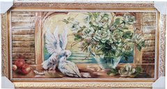Гобеленова картина "Квіти і голуби" (48 x 88 см) GB069