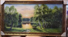 Картина-репродукция "Река в лесу" (61 x 110 см) RP0181, от 101 см и более