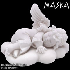 Фігурка з алебастру Maska Янголятко на хмарі (h-6,5 см) 395-0589
