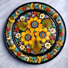 Тарілка з петриківським розписом квіткова (d-25 см) TR0511