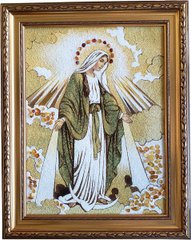 Ікона Богородиці з бурштину (37 x 47 см) B129