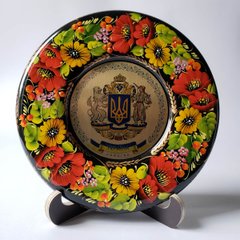 Тарелка с петриковской росписью "Украина" (d-17 см) TR0320