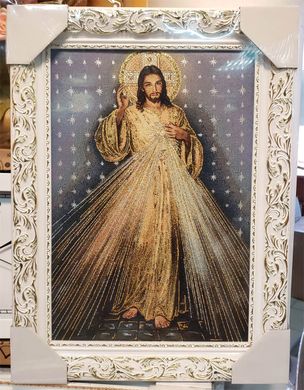 Гобеленовая икона с люрексом Иисус Христос (36 x 48 см) B109