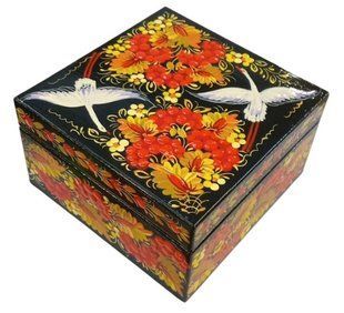 Шкатулка з розписом прямокутна (12 x 12 x 6,5 см) SK0534