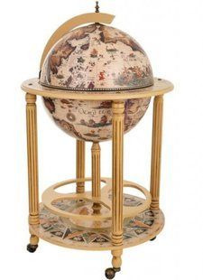 Глобус-бар напольный на 4 ножки 45 см сфера, бежевий (55 x 55 x 99 см) 45003WW17