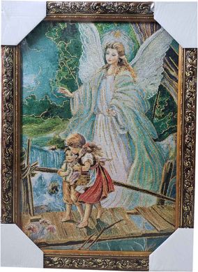 Гобеленовая икона с люрексом Ангел-хранитель (33 x 44 см) B110