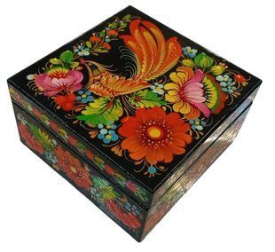 Шкатулка з розписом прямокутна (12 x 12 x 6,5 см) SK0535