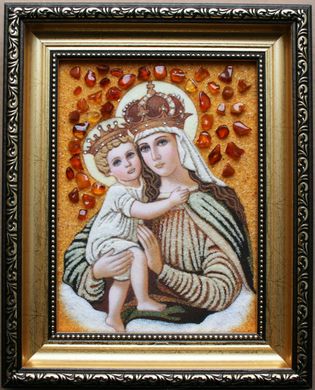 Икона из янтаря "Богородица с короной" (22 x 27 см) B031