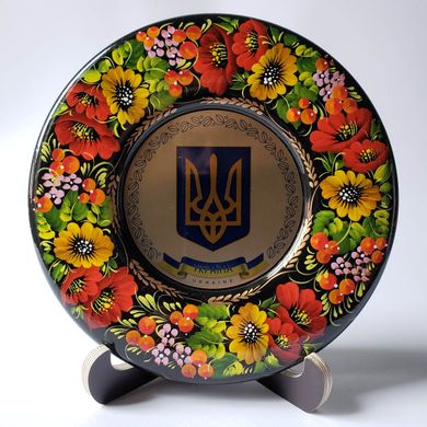 Тарелка с петриковской росписью "Украина" (d-17 см) TR0319