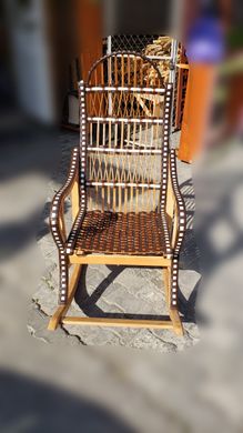 Кресло-качалка 015 разборное из лозы (115 х 65 х 140 см) KK003_1