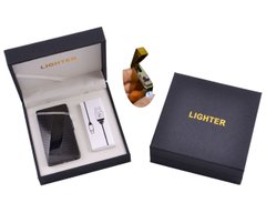 Електроімпульсна запальничка в подарунковій упаковці Lighter (Подвійна блискавка, USB) HL-36-4