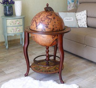 Глобус-бар підлоговий на 3 ніжки 45 см сфера, коричневий (61 x 61 x 97 см) 45046N-M