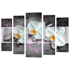 Модульна картина на 5 частин "Орхідея" (80 x 120 см) 454, 80 x 120, від 101 см і більше