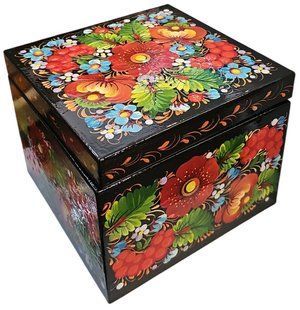 Шкатулка з розписом квадратна (14 x 14 x 11 см) SK0467