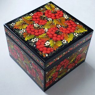 Шкатулка з розписом квадратна (14 x 14 x 11 см) SK0467
