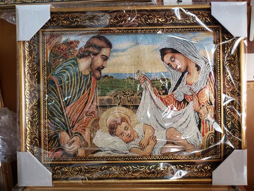 Гобеленова ікона з люрексом "Свята Родина" (38 x 48 см) B112