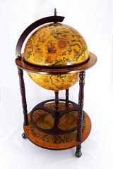 Глобус-бар підлоговий на 3 ніжки 45 см сфера, коричневий (55 x 55 x 93 см) 45001R