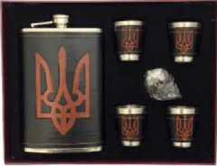 Подарунковий набір MOONGRASS 6 в 1 з флягою, чарками, лійкою UKRAINE WKL-015