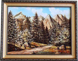 Картина из янтаря "Дорога в горах" (37 x 47 см) BK0012