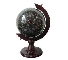 Глобус "Нічне небо Сузір'я" з напівдорогоцінного каміння топаз (24,5 x 22 x 34 см) S22001