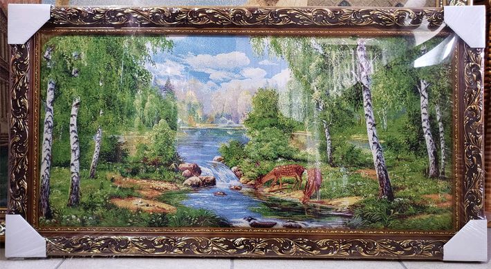 Гобеленовая картина "Река в лесу" (45 x 85 см) GB107, 45 x 85, от 51 до 100 см