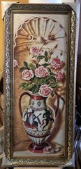 Гобеленовая картина "Античная ваза с розами" (50 x 110 см) GB100