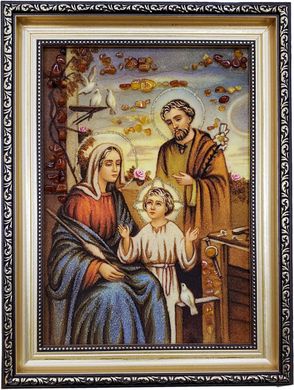 Икона из янтаря "Святое Семейство" (28 x 37 см) B003