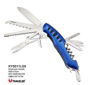 Складаний туристичний ніж Traveler 12 в 1 5011LG5 blue