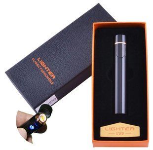 USB запальничка в подарунковій упаковці Lighter (Спіраль розжарювання) XT-4980-Black