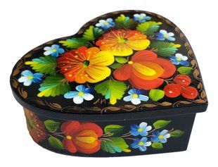 Шкатулка с росписью Сердце (8 x 9 x 3 см) SK0107