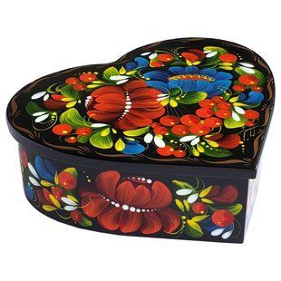 Шкатулка с росписью Сердце (8 x 9 x 3 см) ШК-16С-151