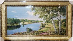 Гобеленова картина в подвійній рамі "Річка в лісі" (77 x 136 см) GB052