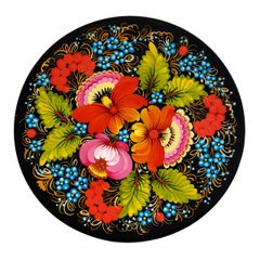 Тарелка с петриковской росписью цветочная (d-20 см) TR0520