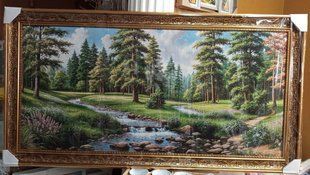 Гобеленова картина "Річка в лісі" (68 x 128 см) GB052