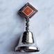 Дзвоник металевий з українською символікою "Тризуб" двосторонній (h-10 см) DM-32