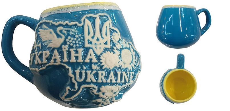 Чашка глиняна "Україна Ukraine" в асортименті (100 мл, випадковий колір) US0157