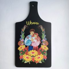 Дошка з фанери з українською символікою (18 x 33 см) US0092