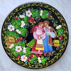 Тарелка с петриковской росписью сюжетная (d-22 см) TR0249