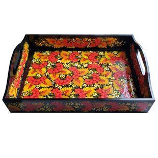 Піднос з петриківським розписом (37 x 26,5 x 9 см) VP0036