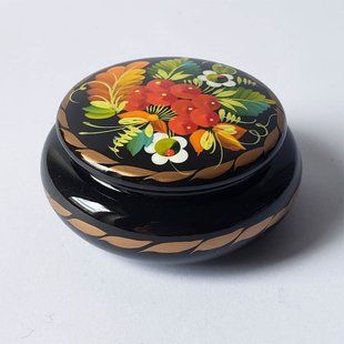 Шкатулка з розписом кругла ШК-05 (7 x 7 x 3,5 см) SK0255