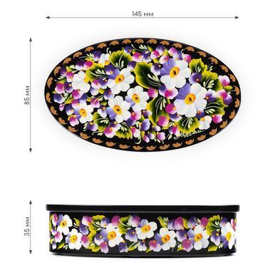 Шкатулка з розписом овальна ШК-13М (14,5 x 8,5 x 3,5 см) SK0499