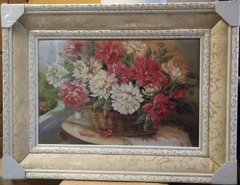 Гобеленова картина в подвійній рамі "Корзина з квітами" (57 x 75 см) GB047