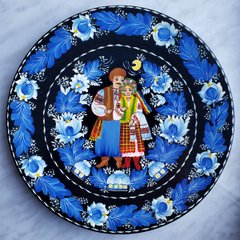 Тарелка с петриковской росписью сюжетная (d-30 см) TR0370