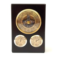 Барометр настенный деревянный с термометром и гигрометром (14 x 10 x 4 см) 0705